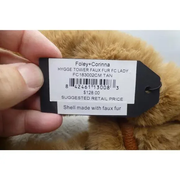 Foley + Corinna Hygge Tower Faux Fur Top Handle Crossbody Bag Tan New NWT H4 - Picture 3 of 11